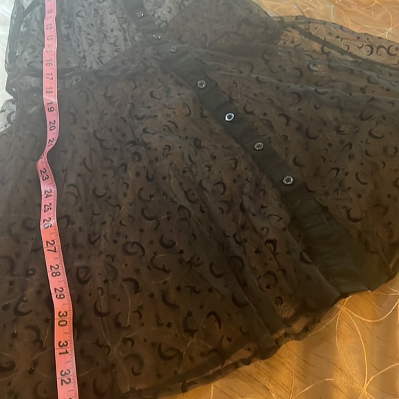 HOT TOPIC Black sheer flocked moon and stars dress - Picture 4 of 6